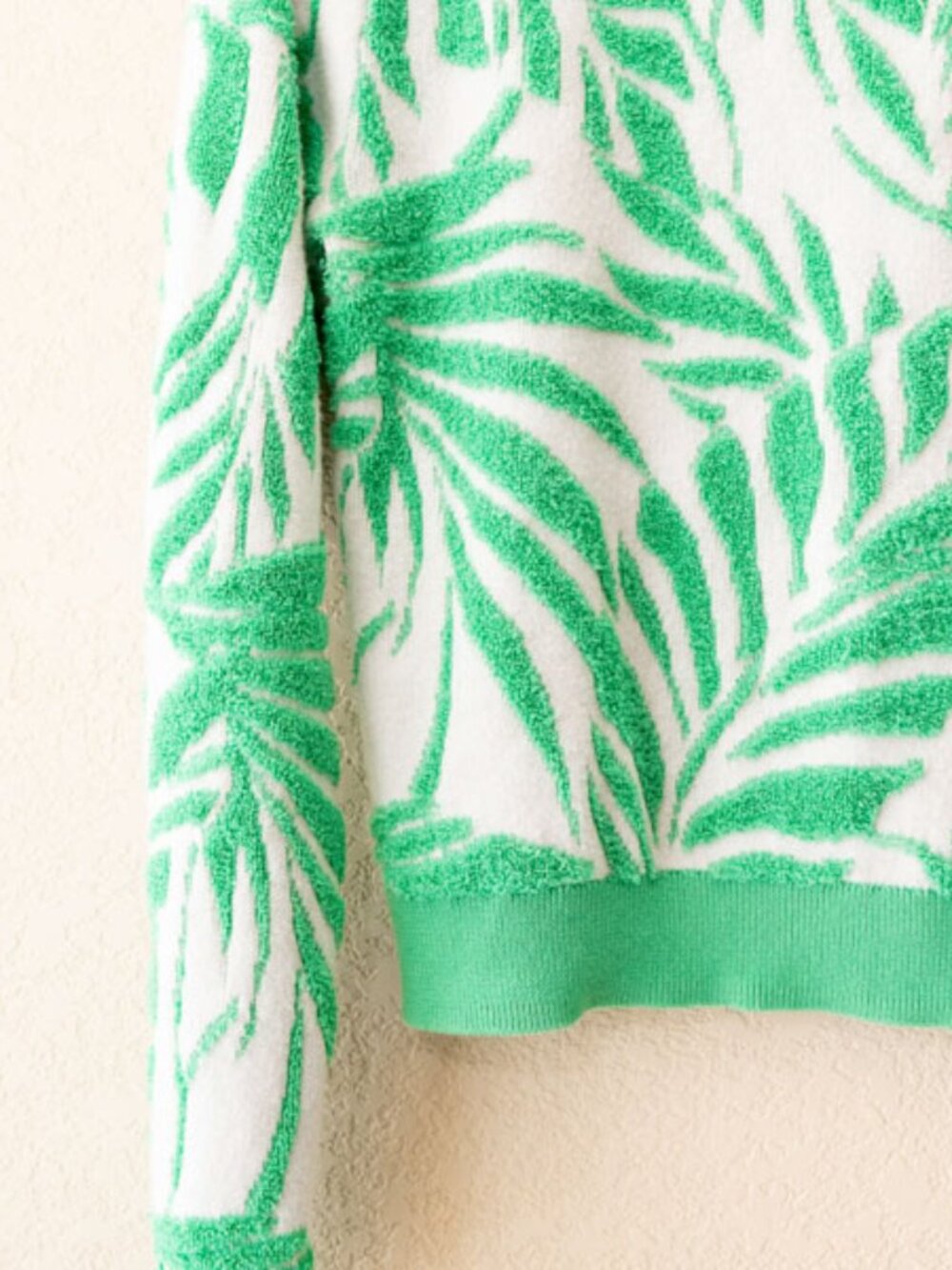 Cynthia Rowley Palm Leaf Cardigan Green White Tropical Sweater Medium - Picture 11 of 12